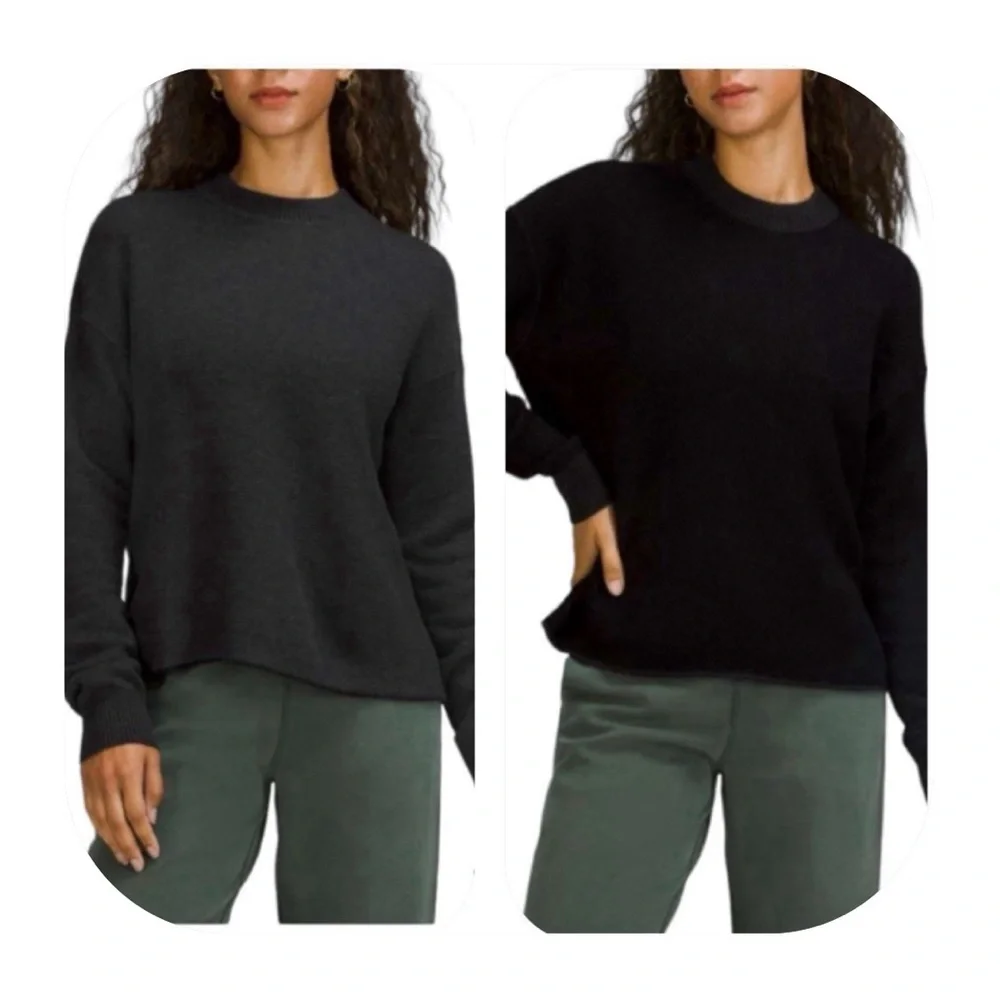 Lululemon size 2 Reversible Double-Knit Crew Neck 39% merino wool sweater